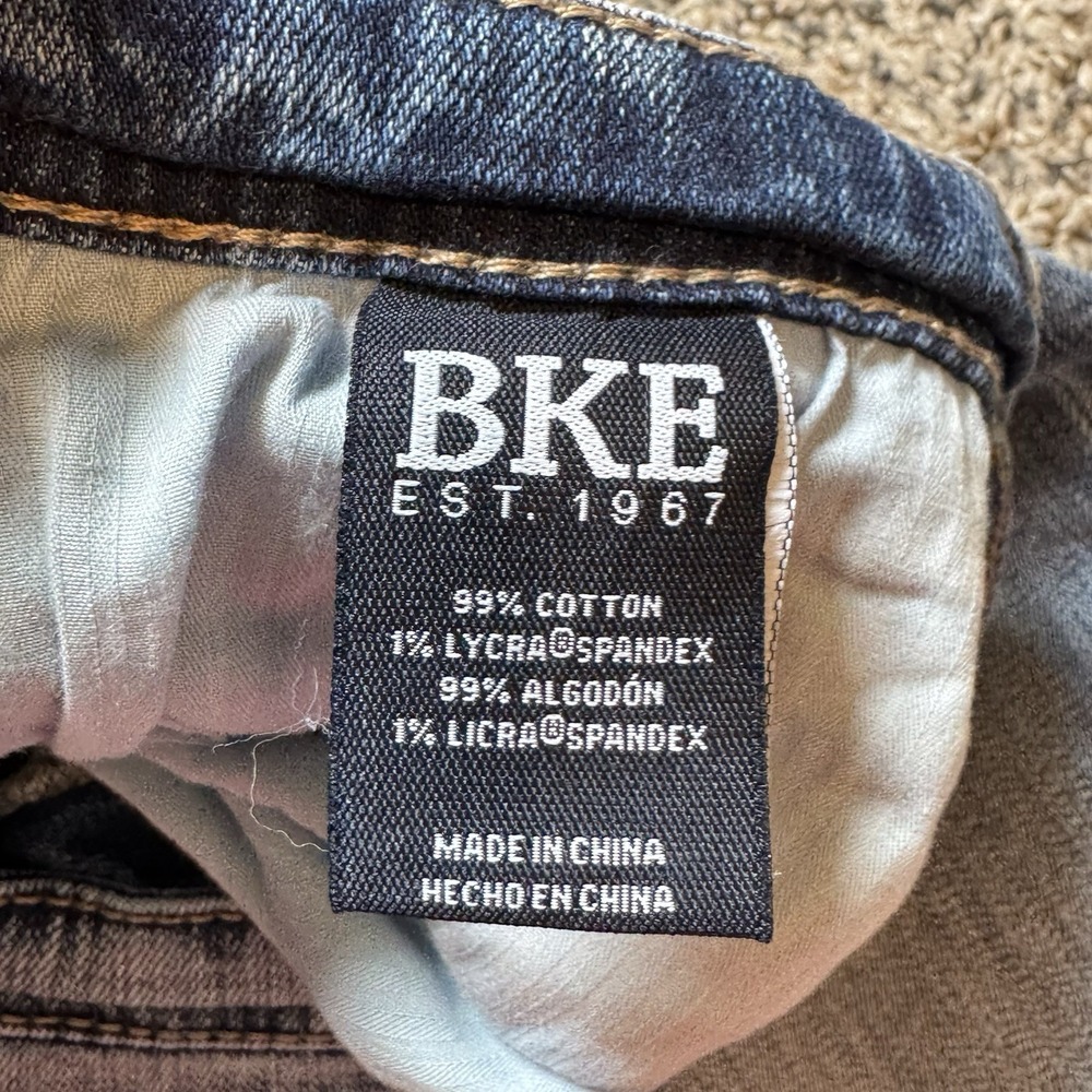 BKE Tyler Jeans Mens 33x36 Light Wash Blue Straight Leg Nice Fade Fit 32x35 Y2k - Picture 5 of 11